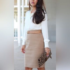 New with tags, J. Crew Wool Blend The Pencil Skirt Style Size 2